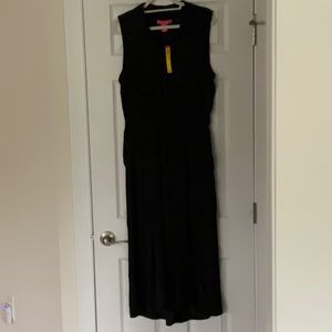 Catherine Malandrino Black - Button- Cropped Leg Jumpsuit